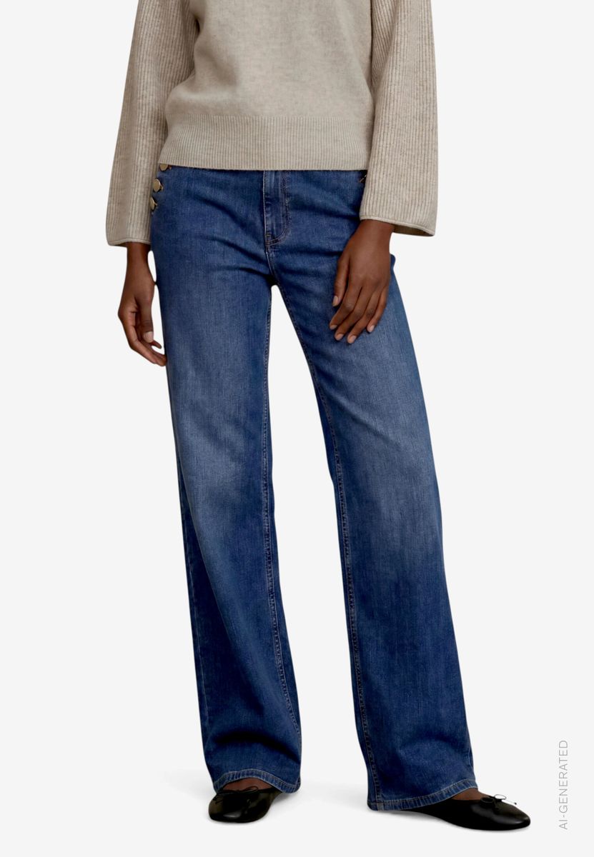 Damen Jeans  mit Zierknöpfen
