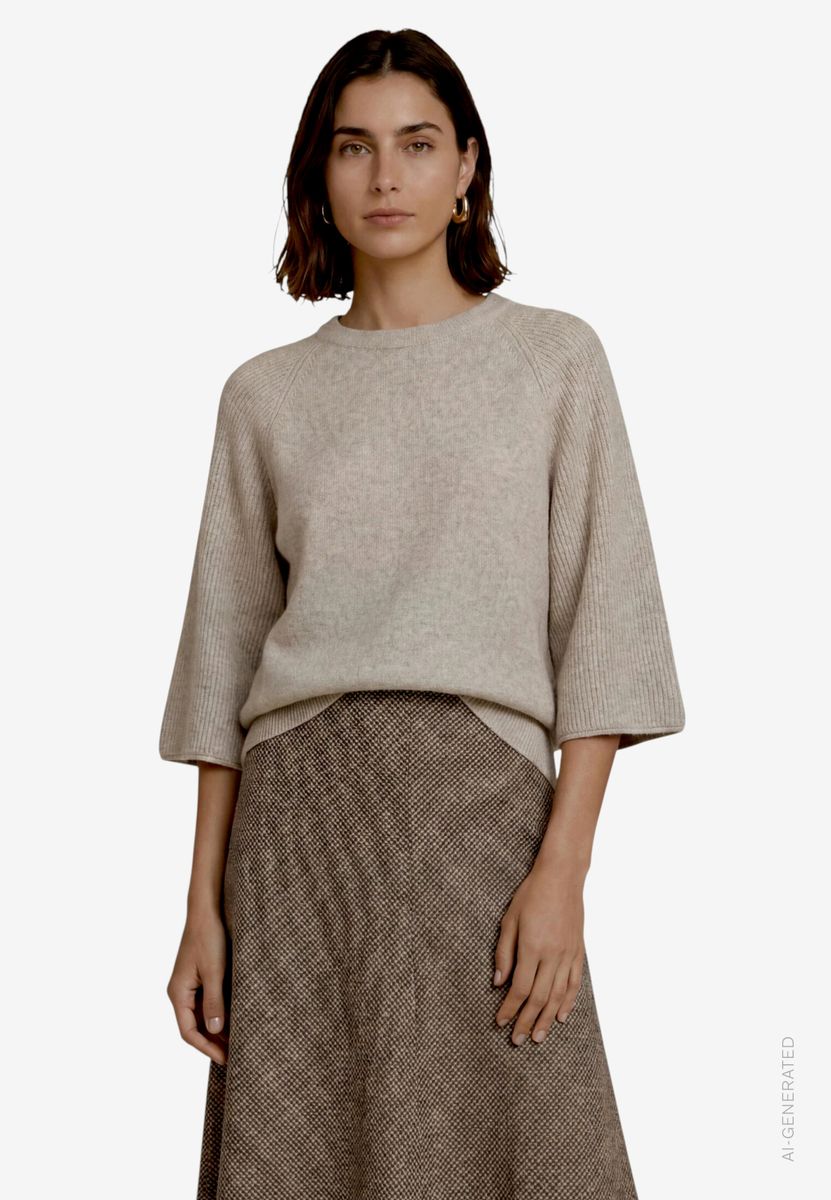 Damen Strickpullover  mit Fledermausärmeln