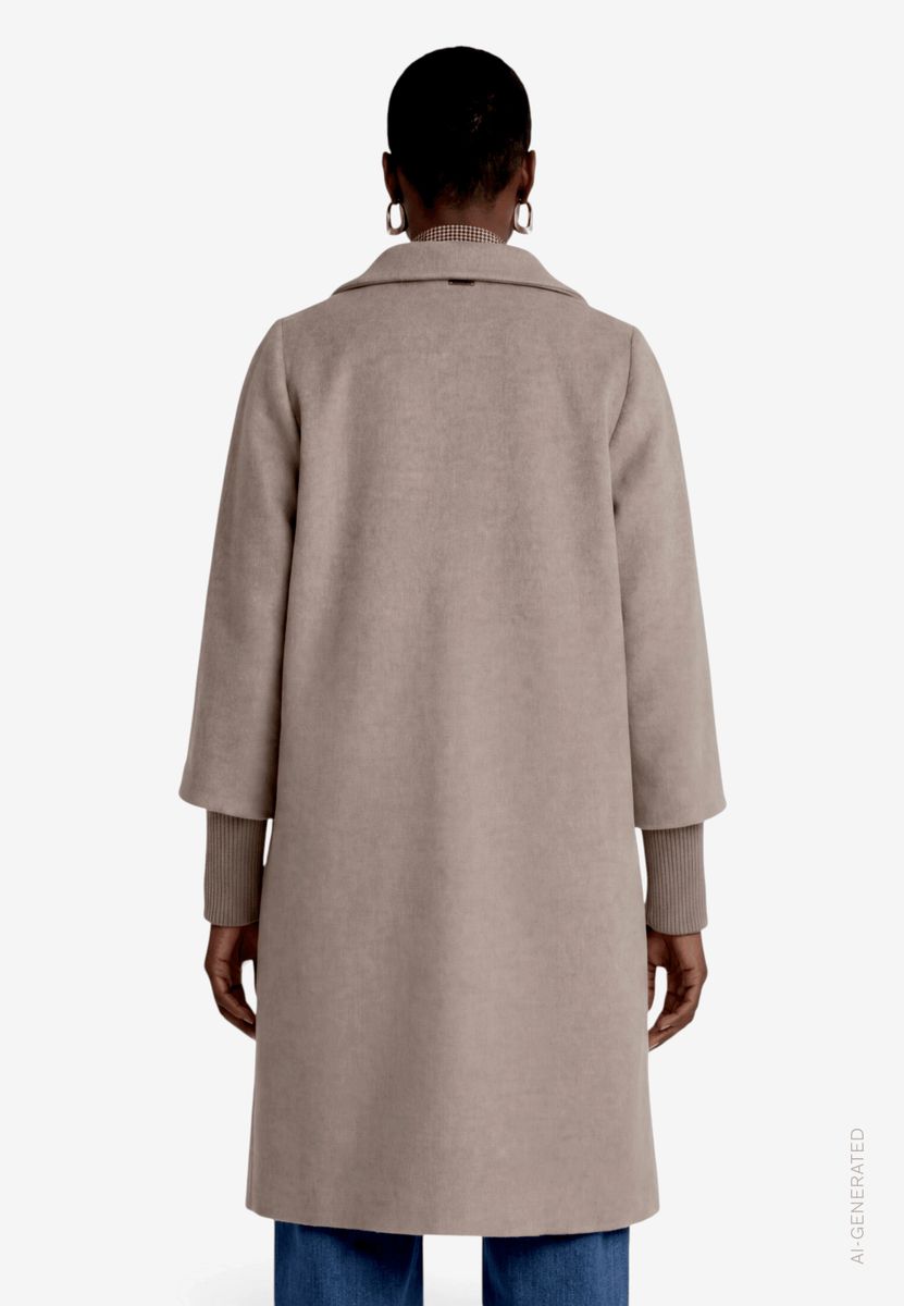 Damen Mantel mit Strickbündchen