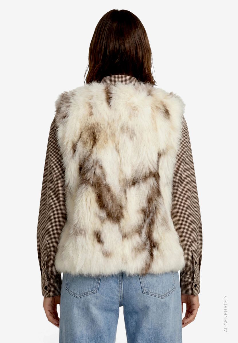 Kunstfell-Weste mit Animalprint
