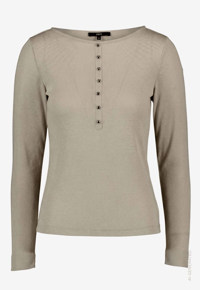 Damen Langarmshirt  mit Knöpfen
