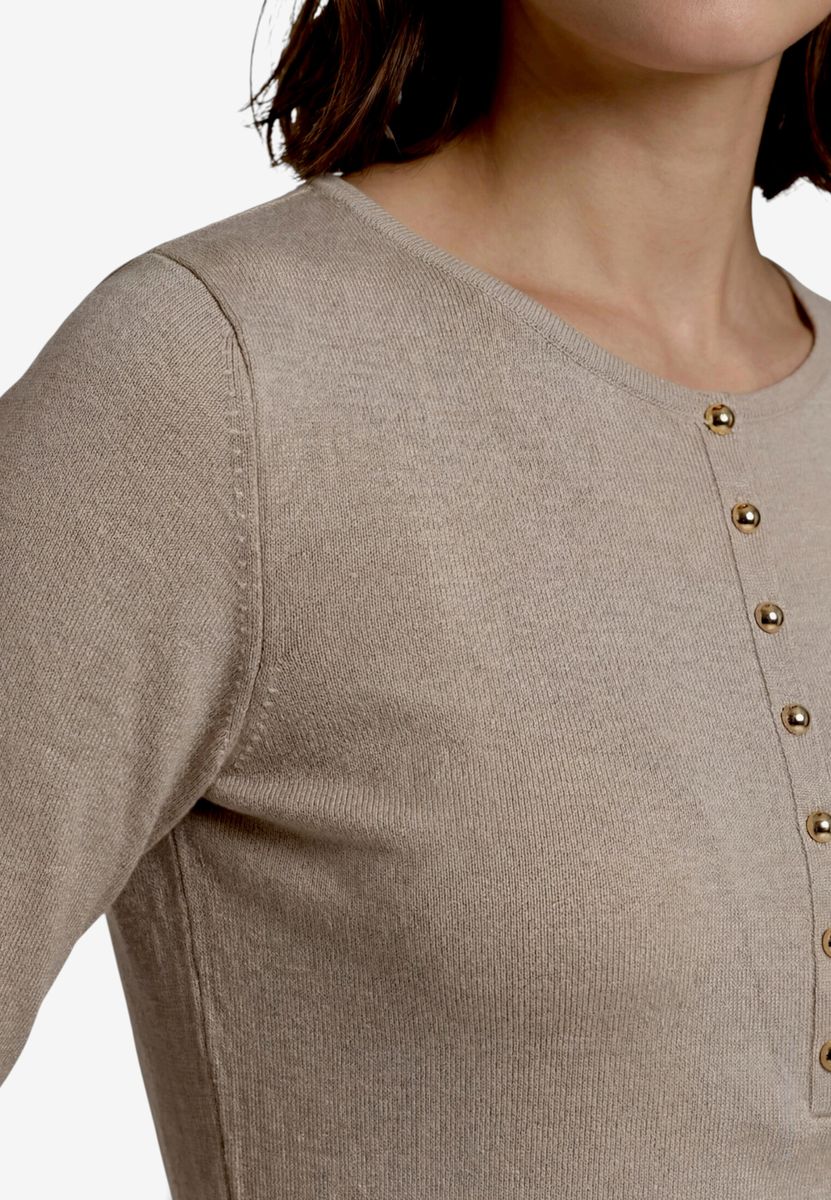 Damen Langarmshirt  mit Knöpfen