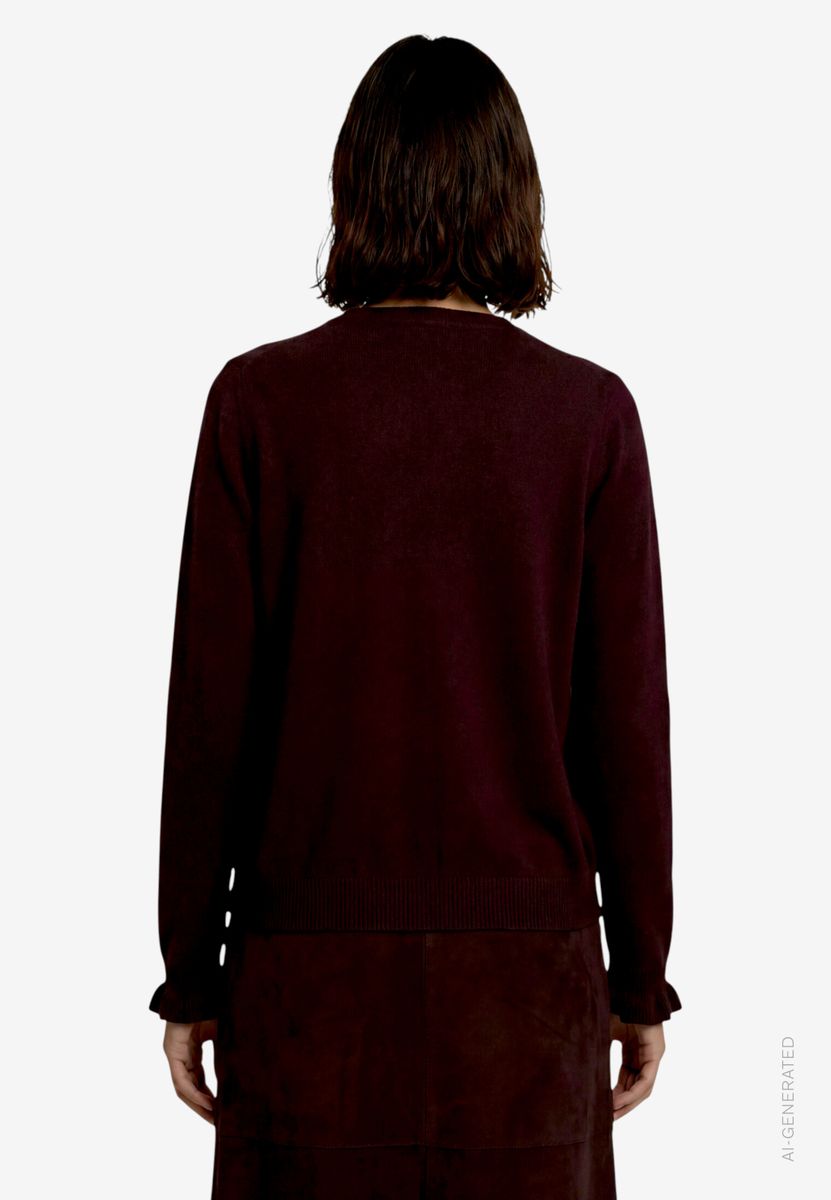 Strickjacke Damen  mit Rüschen