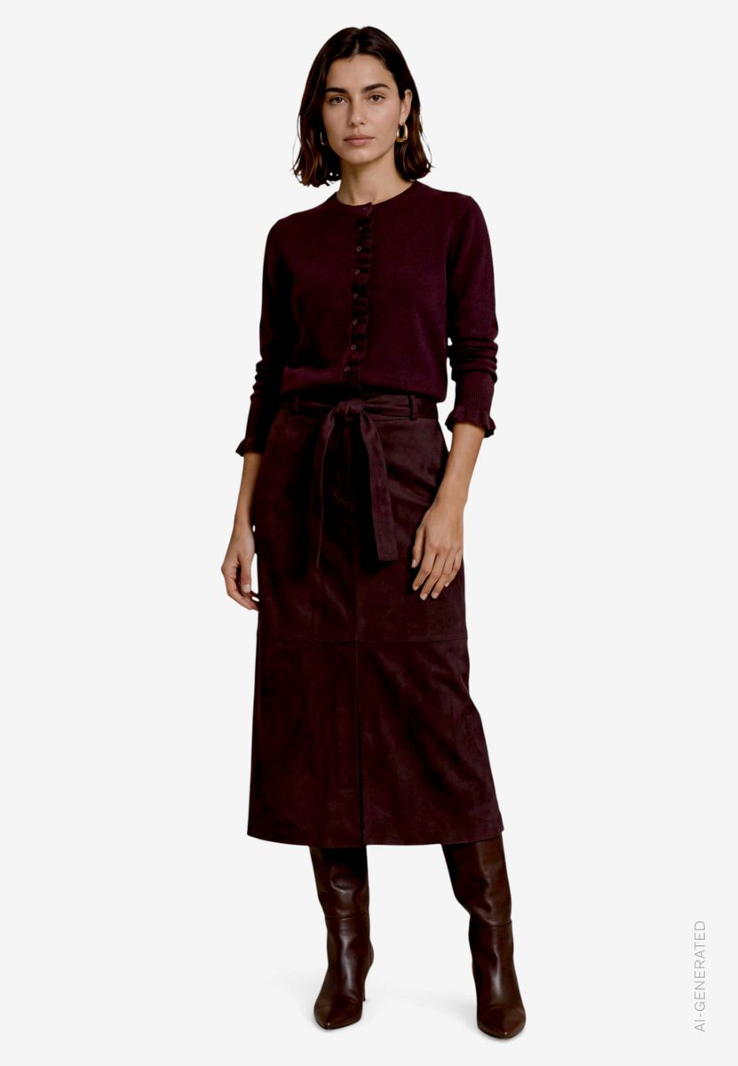 Strickjacke Damen  mit Rüschen