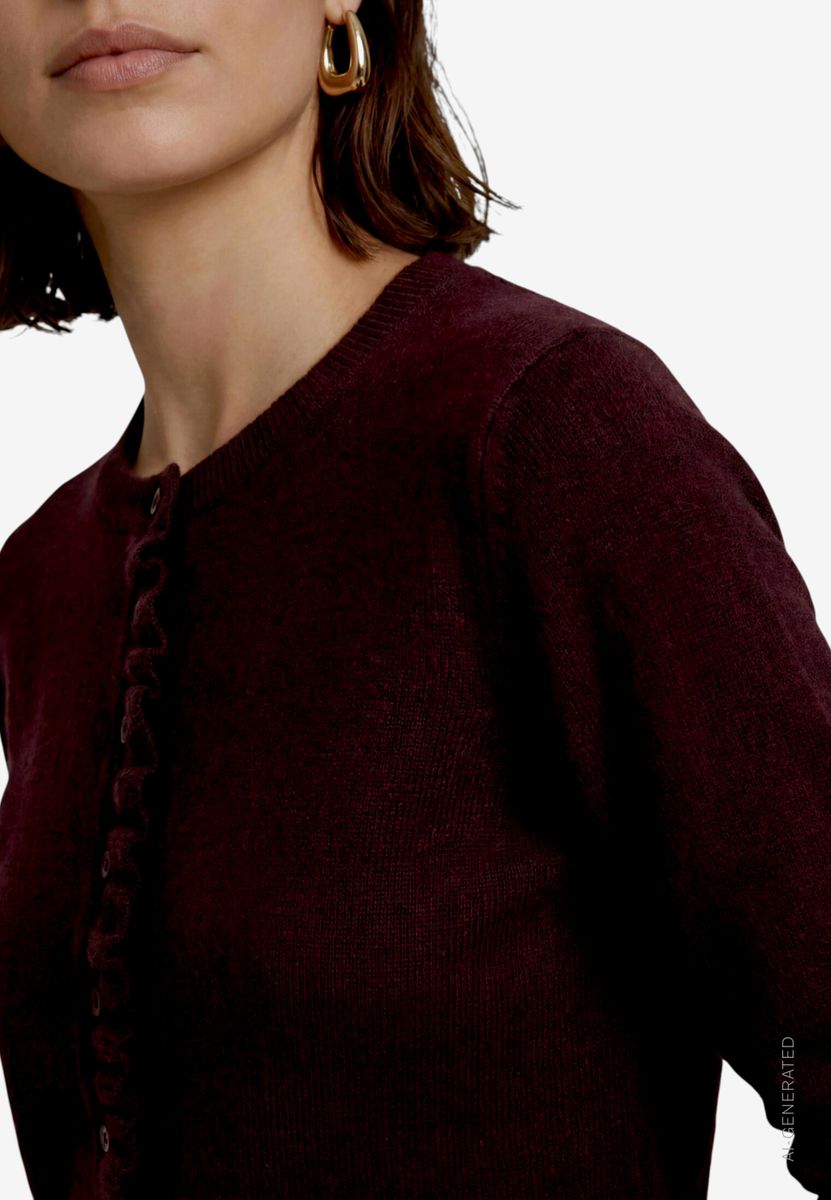 Strickjacke Damen  mit Rüschen
