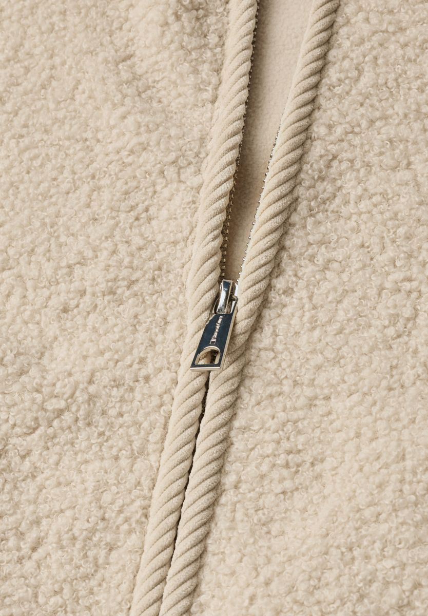 Teddy-Weste mit Zipper und Corddetails