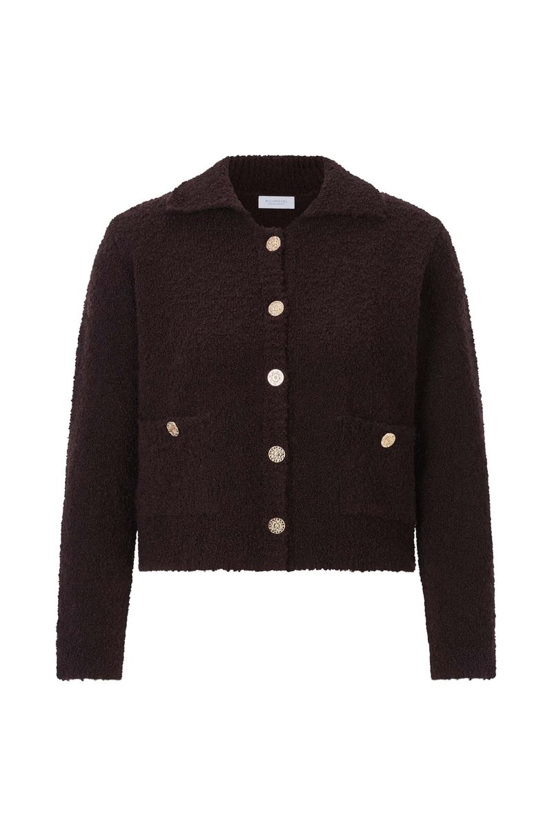 Boucle Cardi with Collar