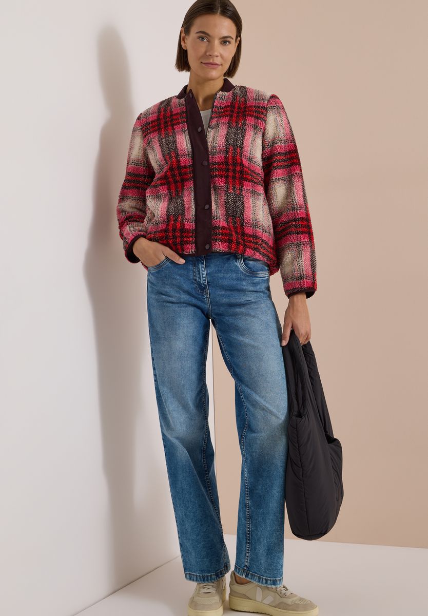 Teddy-Blouson mit Softshelldetails