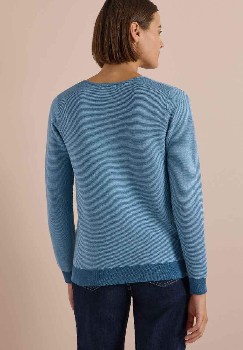Pullover im Two-Tone-Look mit V-Neck