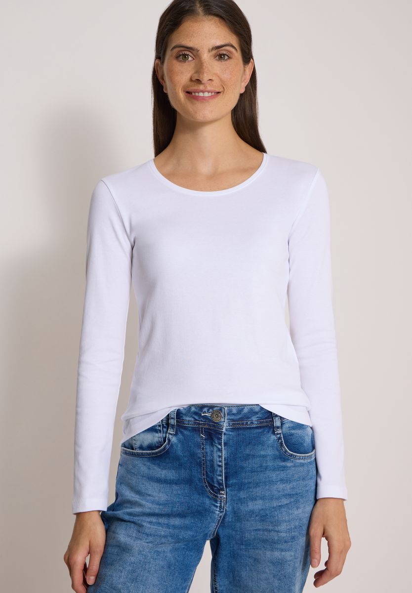 Basic Langarm Shirt mit Rundhals