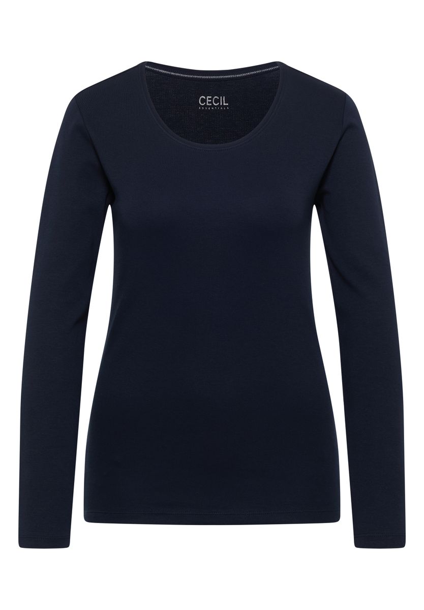 Basic Langarm Shirt mit Rundhals