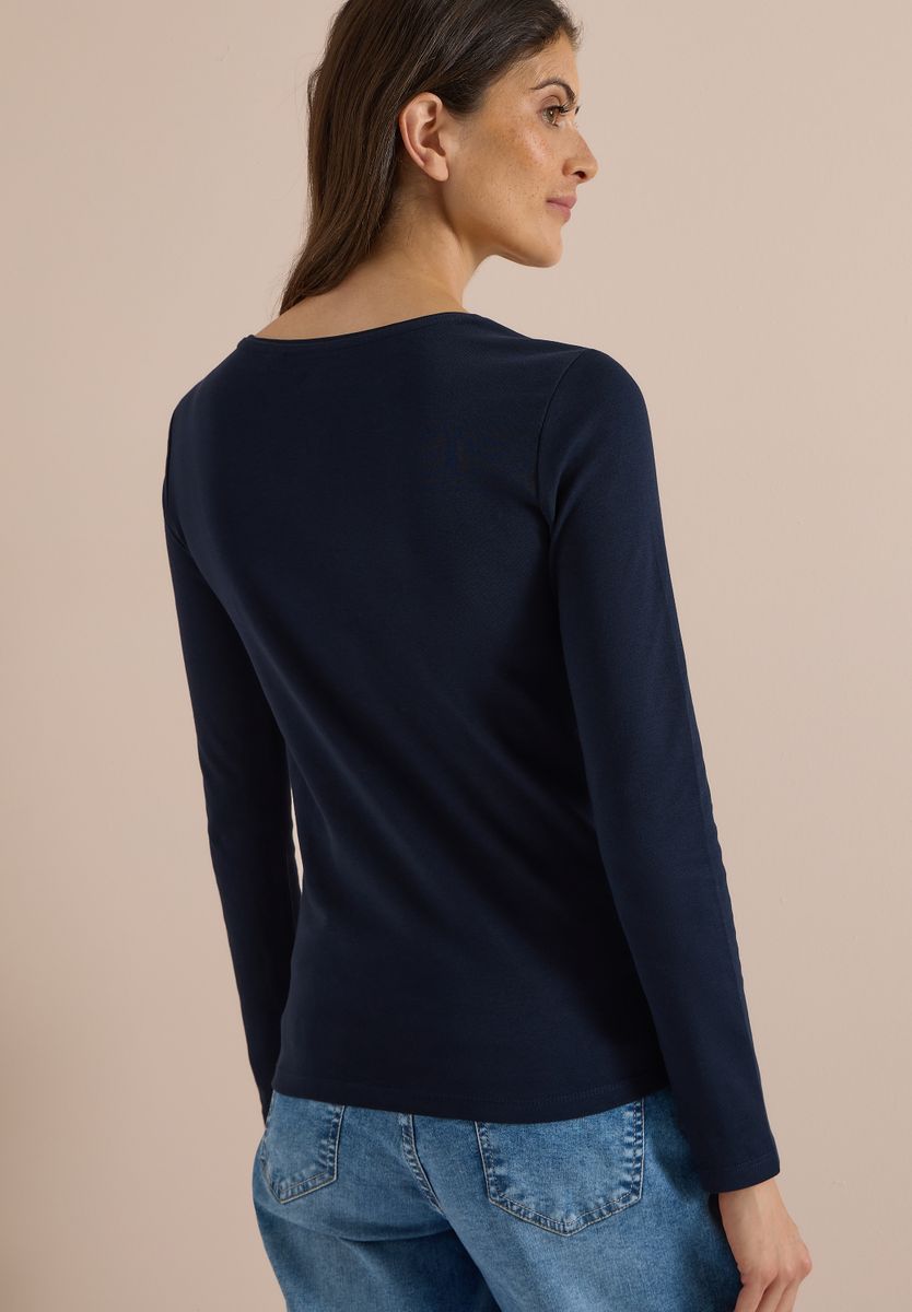 Basic Langarm Shirt mit Rundhals