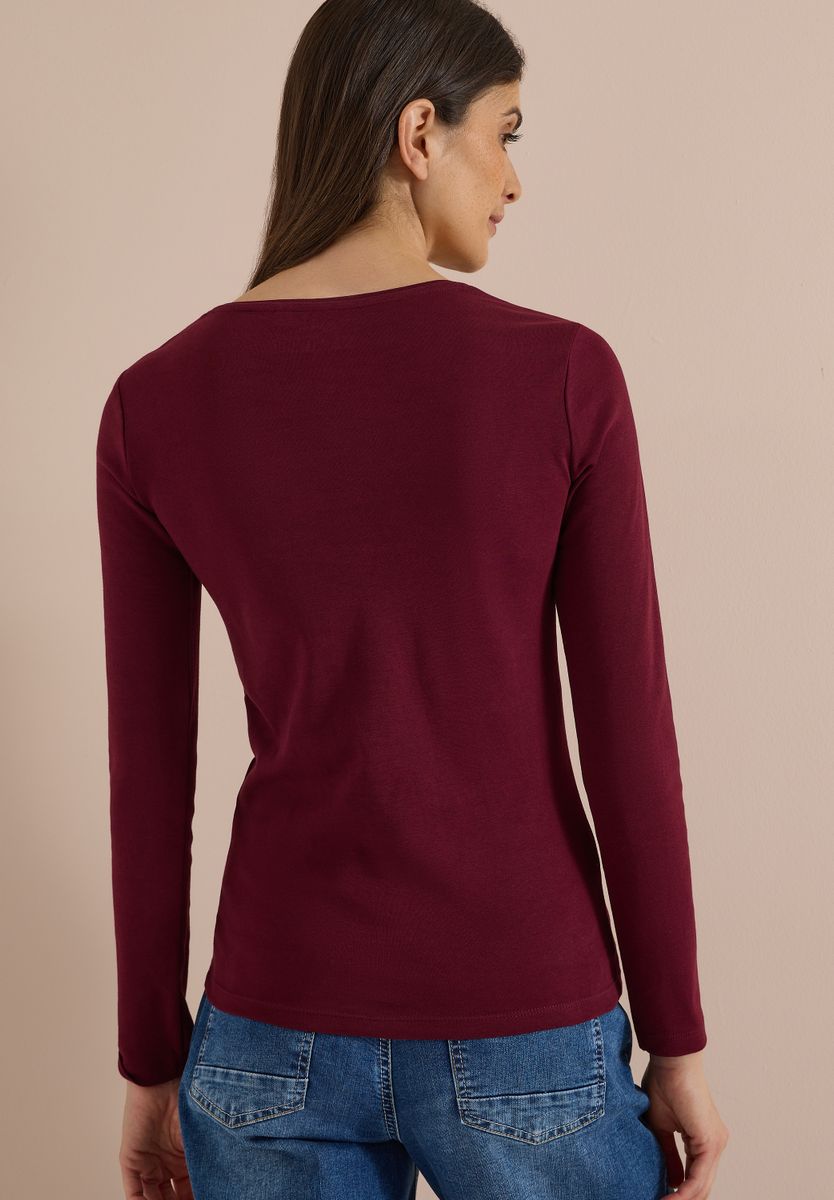 Basic Langarm Shirt mit Rundhals