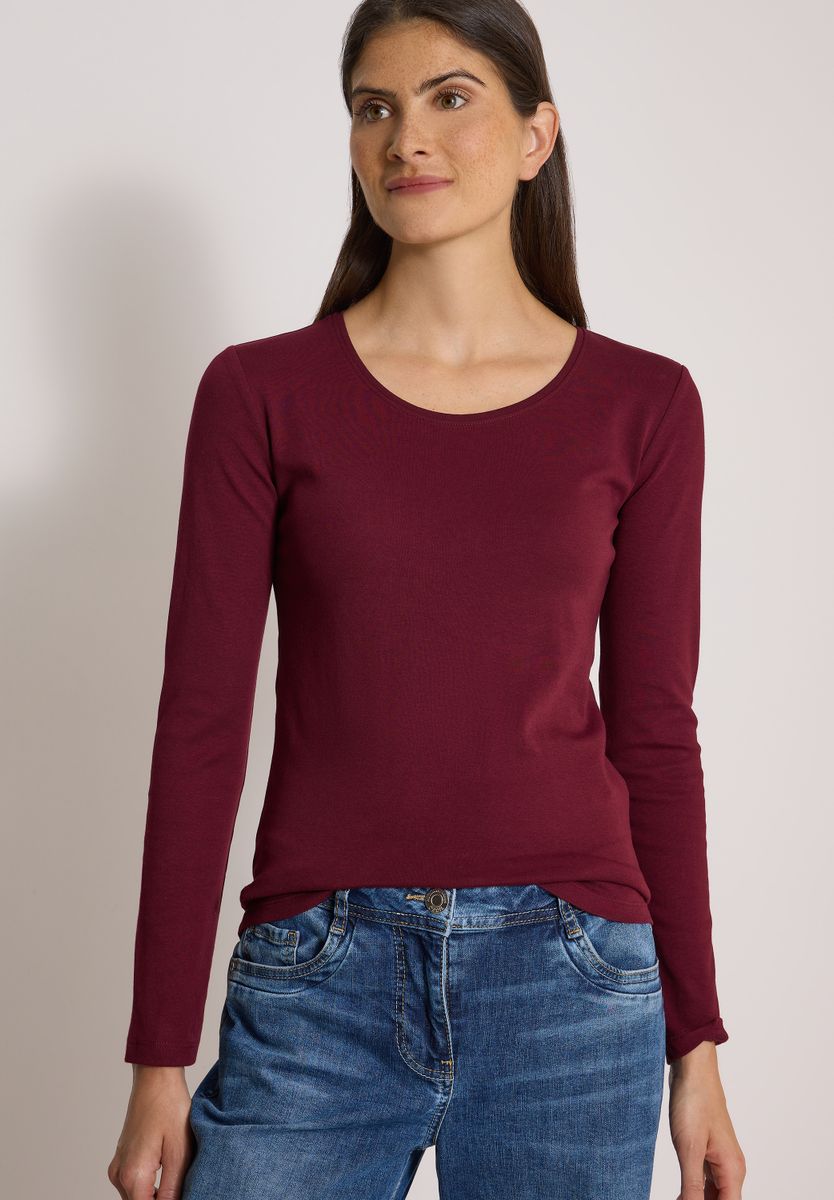 Basic Langarm Shirt mit Rundhals