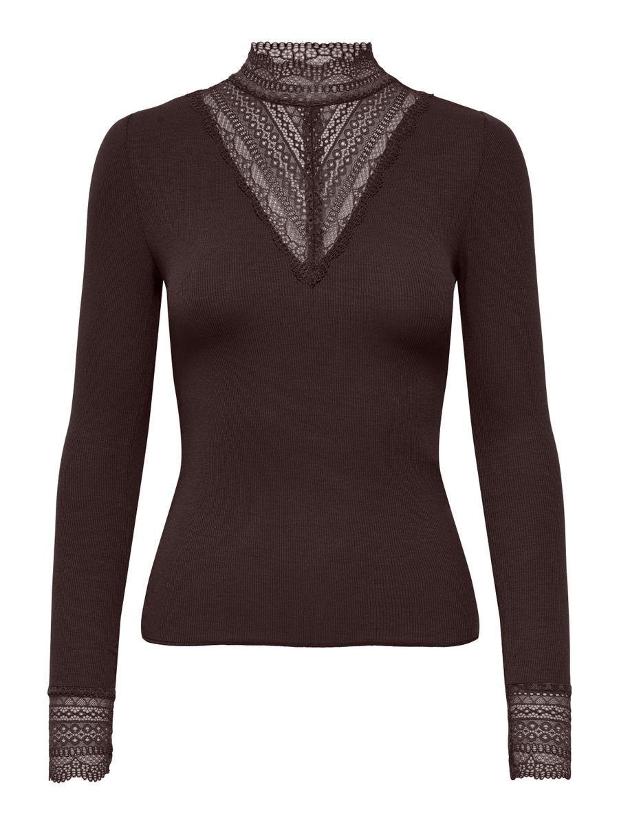 ONLTILDE L/S HIGH NECK LACE TOP JRS NOOS