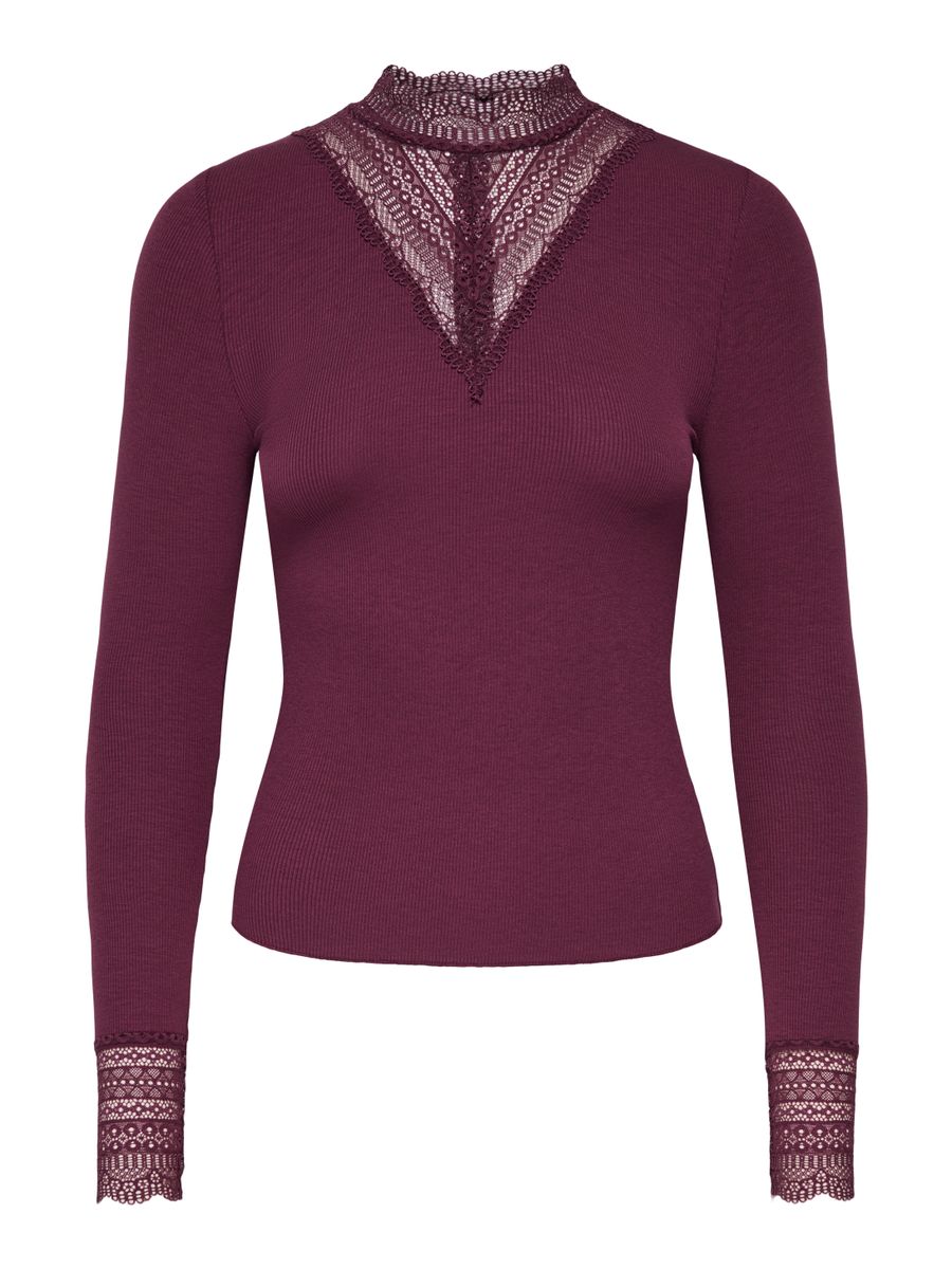 ONLTILDE L/S HIGH NECK LACE TOP JRS NOOS