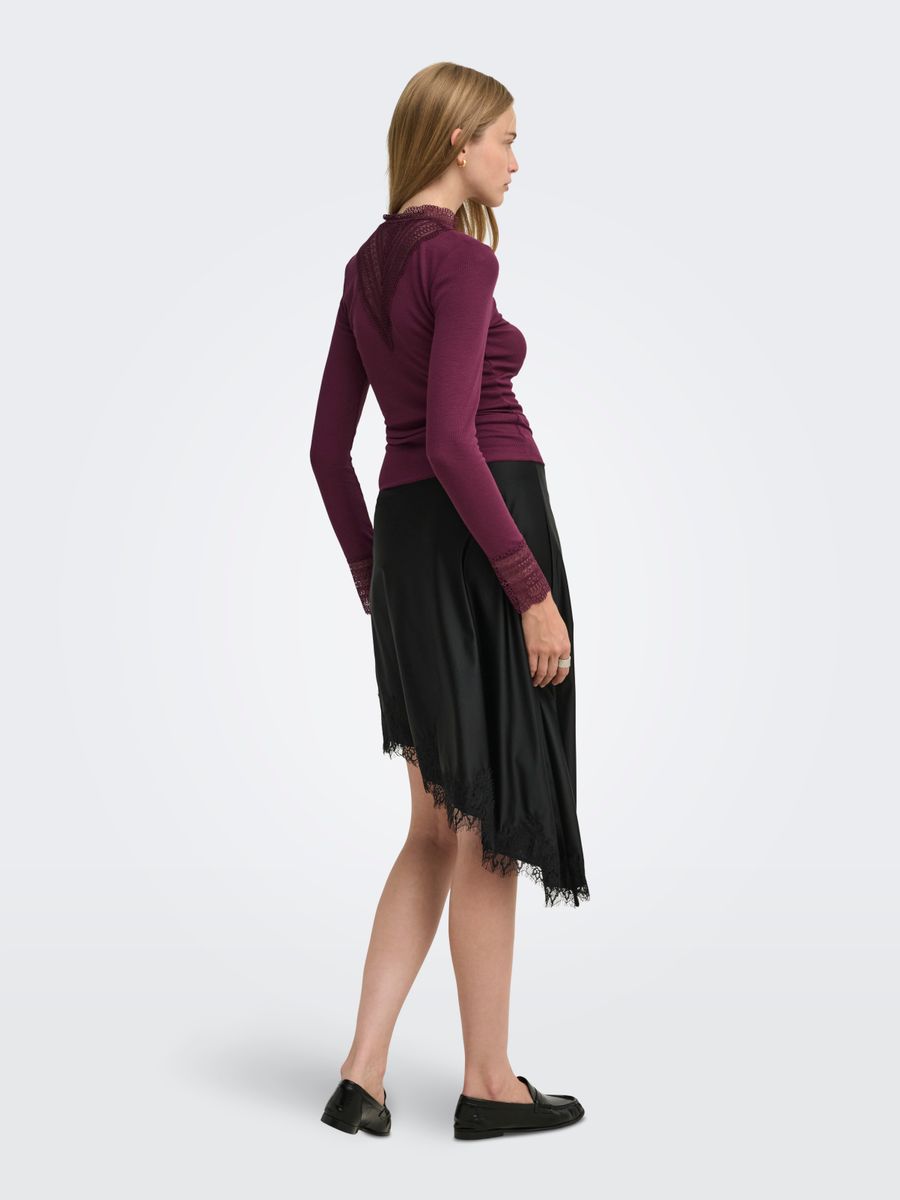 ONLTILDE L/S HIGH NECK LACE TOP JRS NOOS