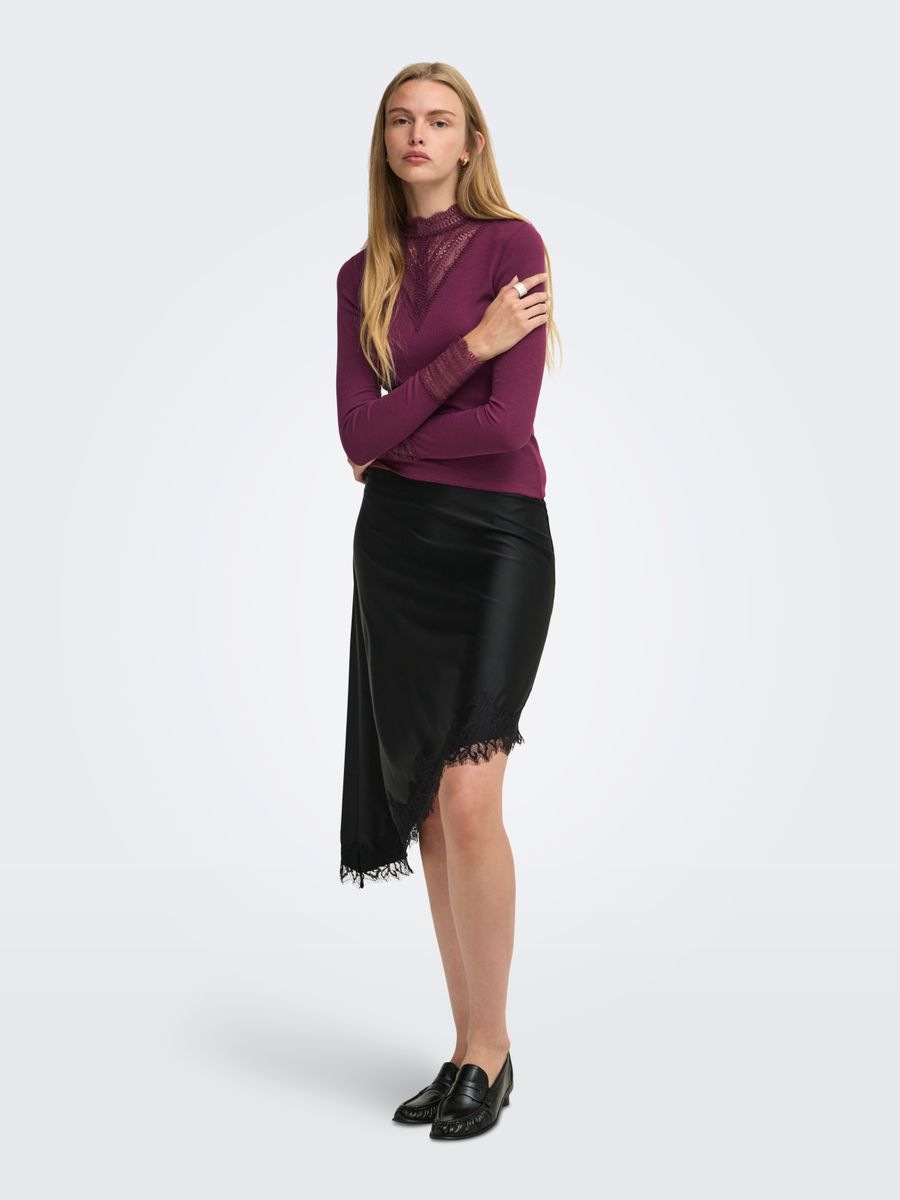 ONLTILDE L/S HIGH NECK LACE TOP JRS NOOS