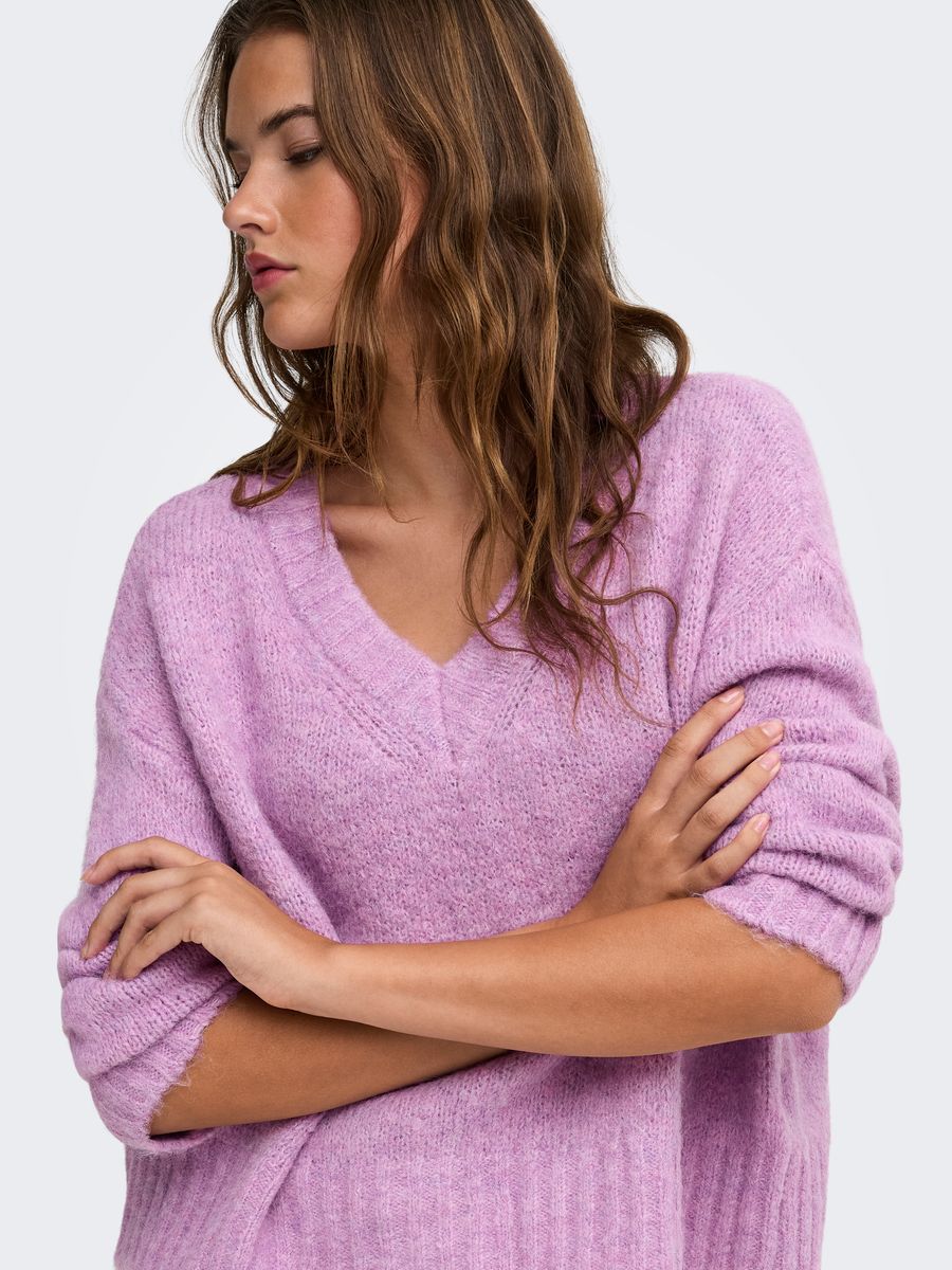 ONLFIONA LS LOOSE V-NECK KNT