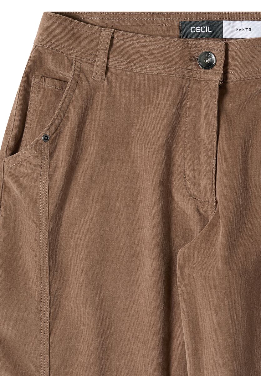 Mid Waist Barrel Leg Hose im Casual Fit