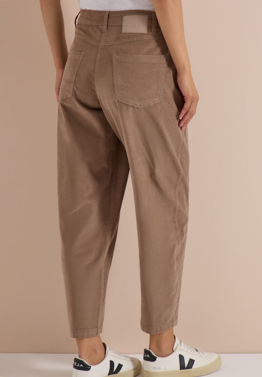 Mid Waist Barrel Leg Hose im Casual Fit