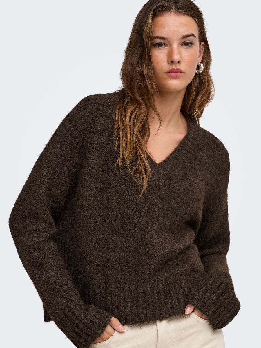 ONLFIONA LS LOOSE V-NECK KNT