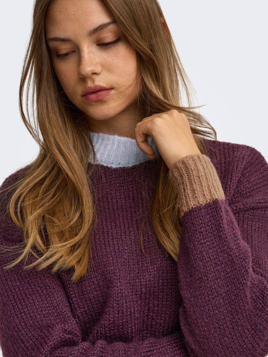 ONLOLINA LS CONTRAST HIGHNECK CC KNT