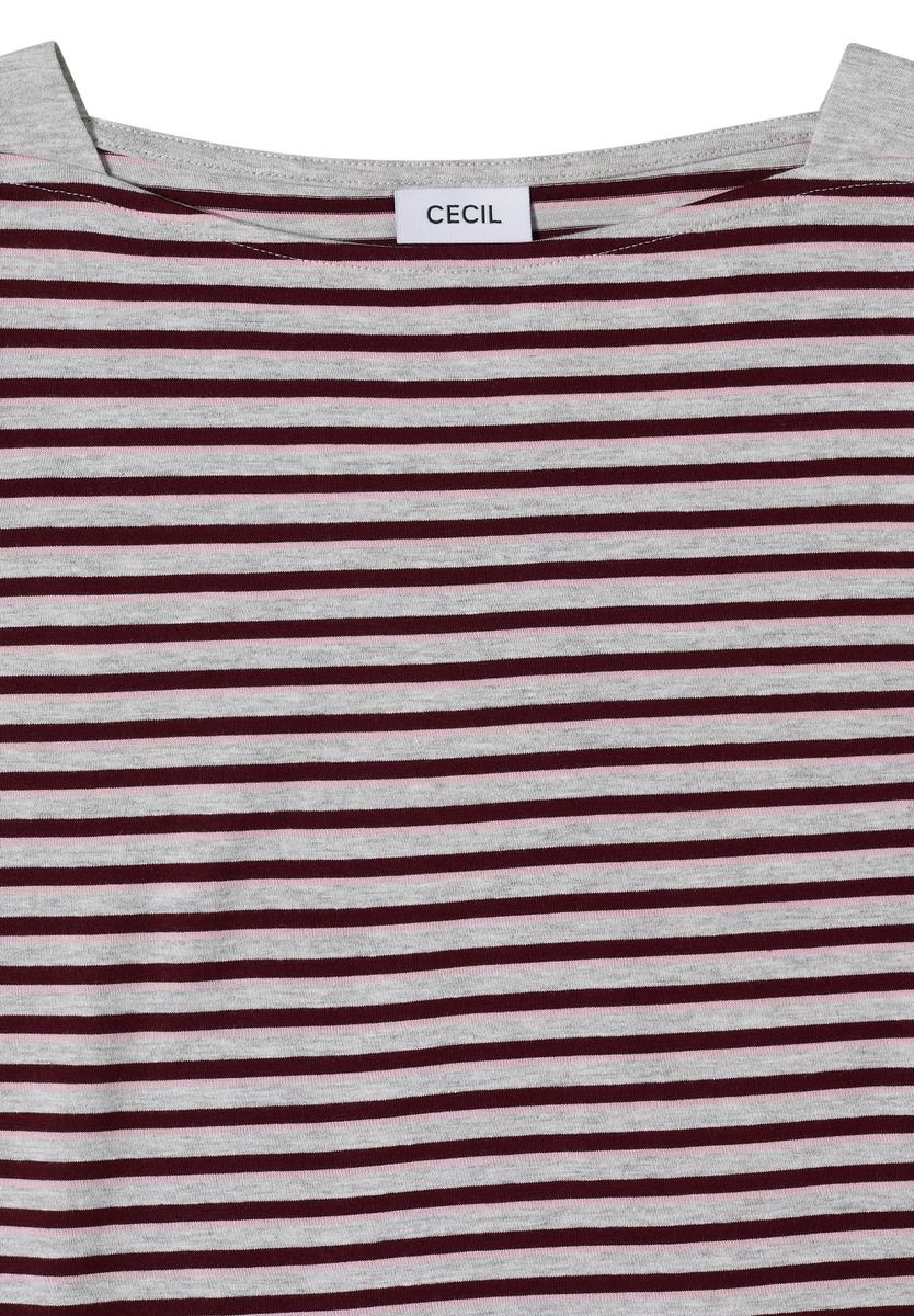 3/4-Arm Shirt mit Boat Neck und Streifen