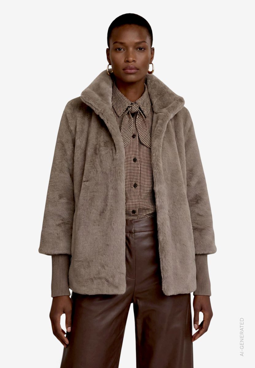 Plüschjacke mit Knöpfen