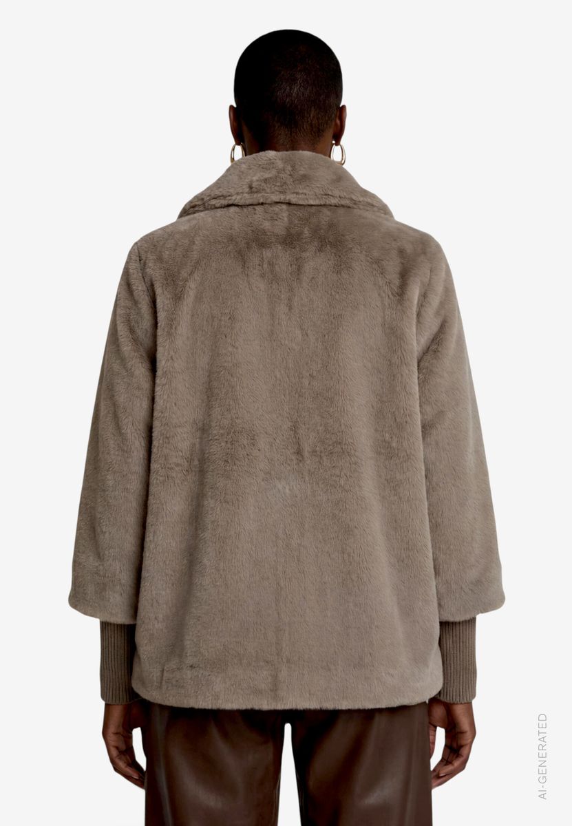 Plüschjacke mit Knöpfen
