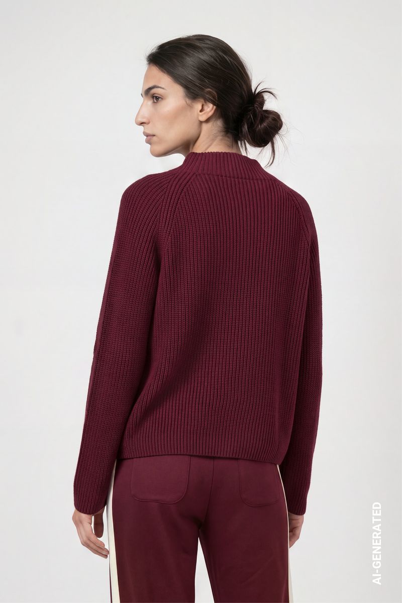 Strickpullover mit Stehkragen