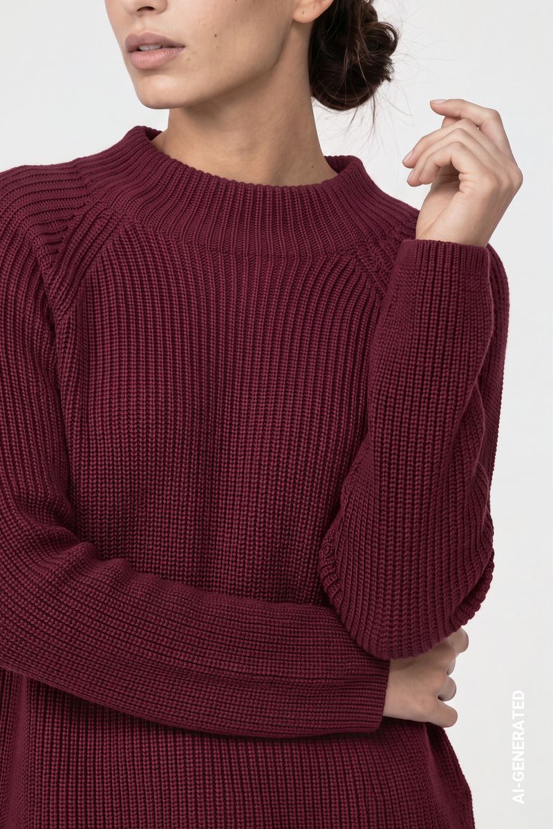 Strickpullover mit Stehkragen