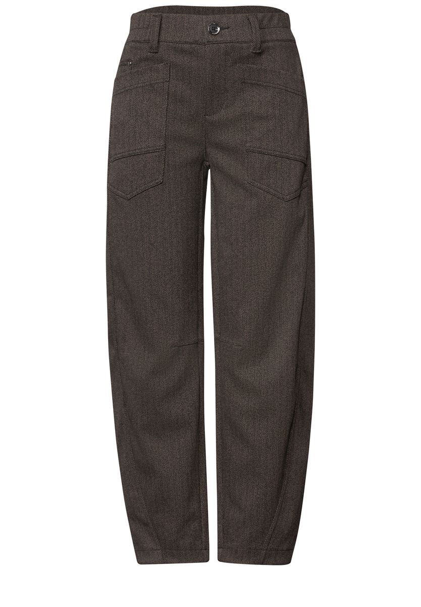 High Waist Barrel Leg Hose mit Elastikbund