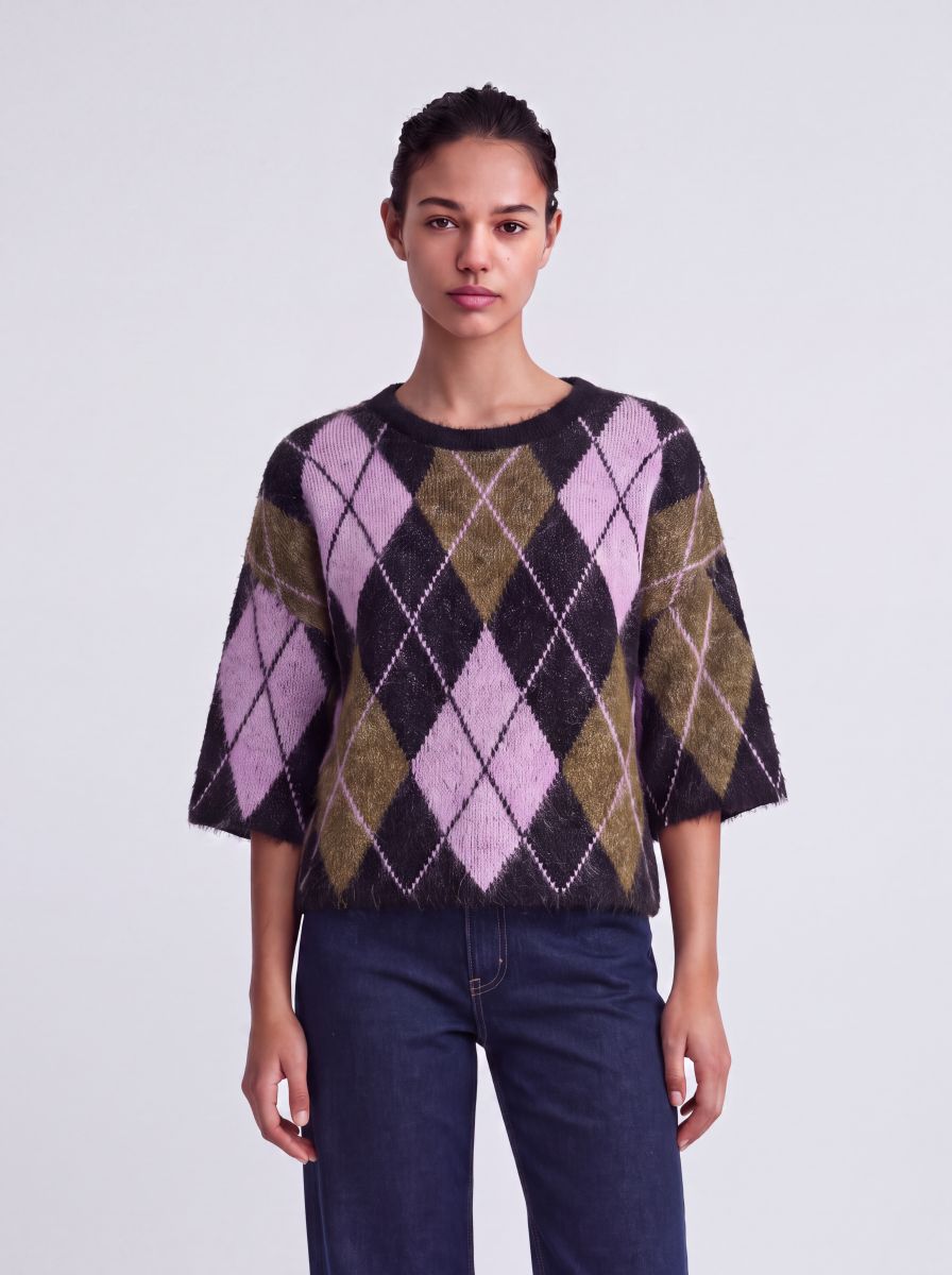 ONLNOEME SS PATTERN O-NECK KNT
