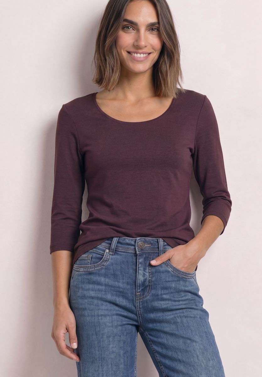 Basic Shirt mit blickdichter Front