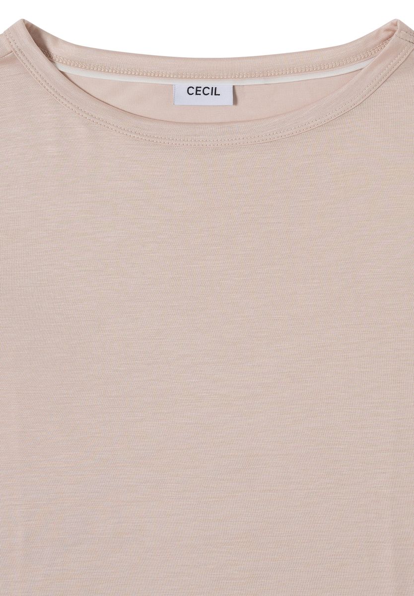 Langarm Shirt in Unifarbe mit Boat Neck