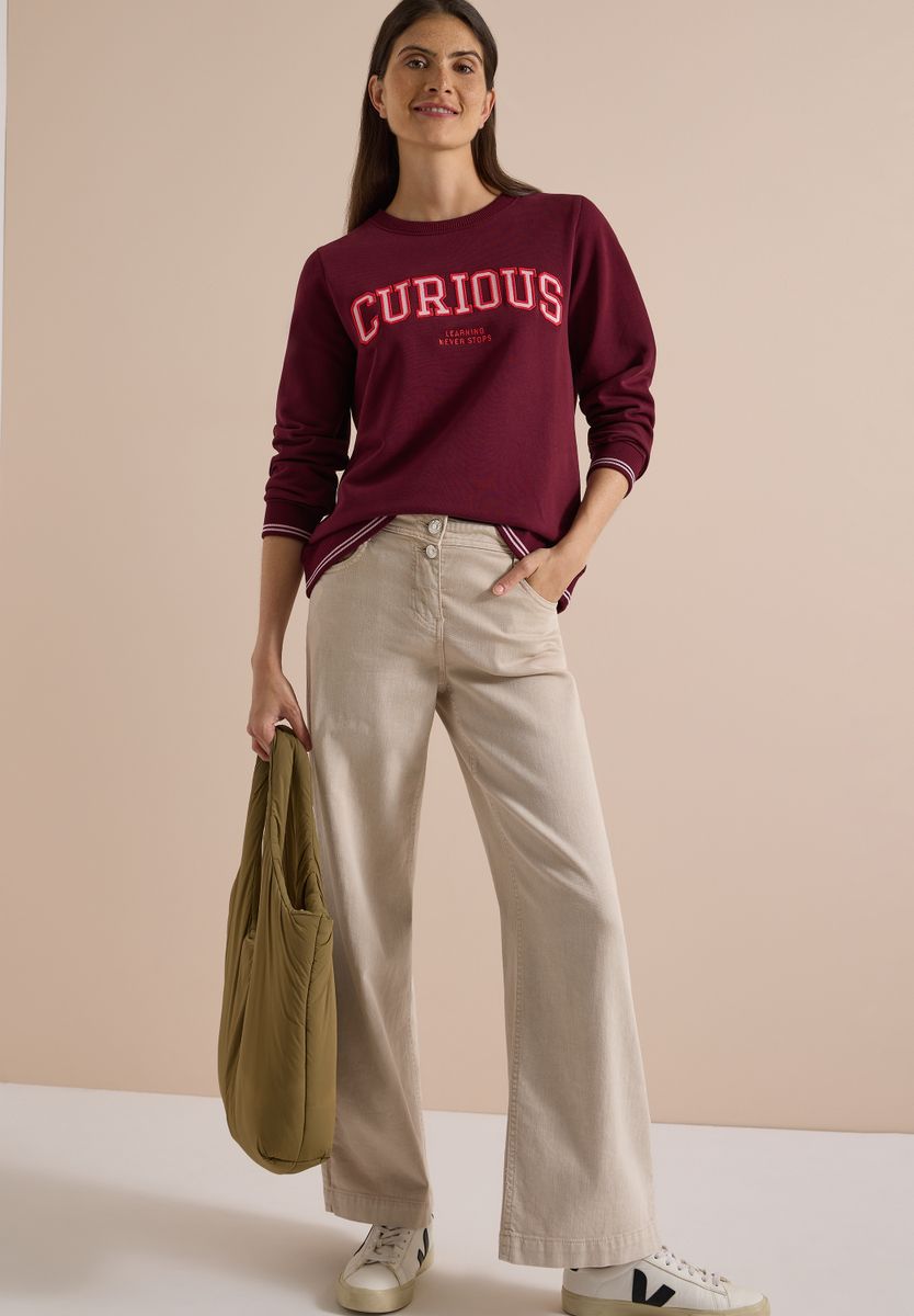 Sweatshirt mit Rundhals und Stickerei