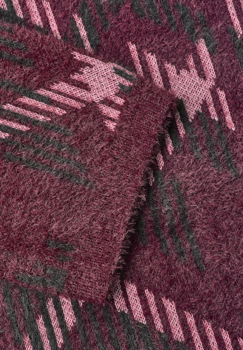 Kurzarm Pullover mit Rundhals und Muster
