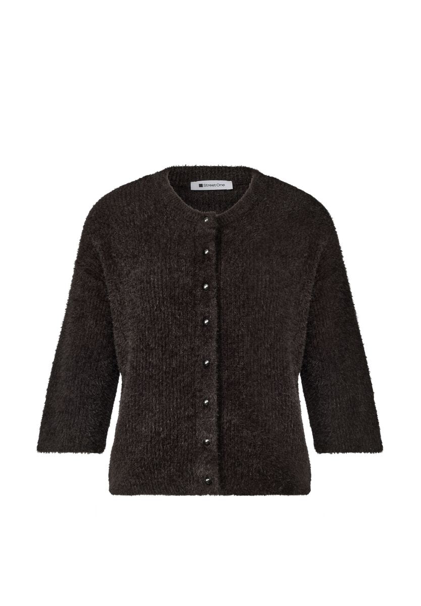Kuscheliger Halbarm Cardigan mit Rundhals