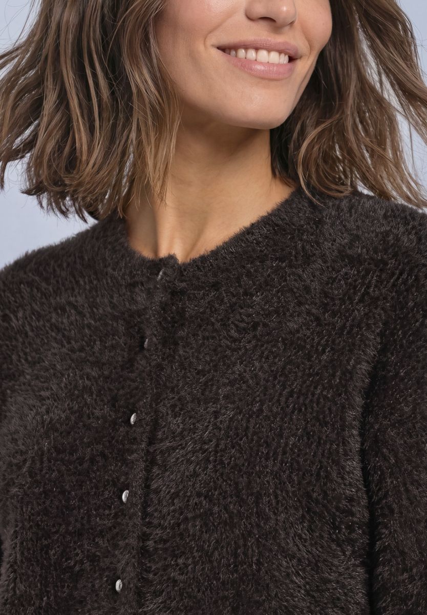 Kuscheliger Halbarm Cardigan mit Rundhals
