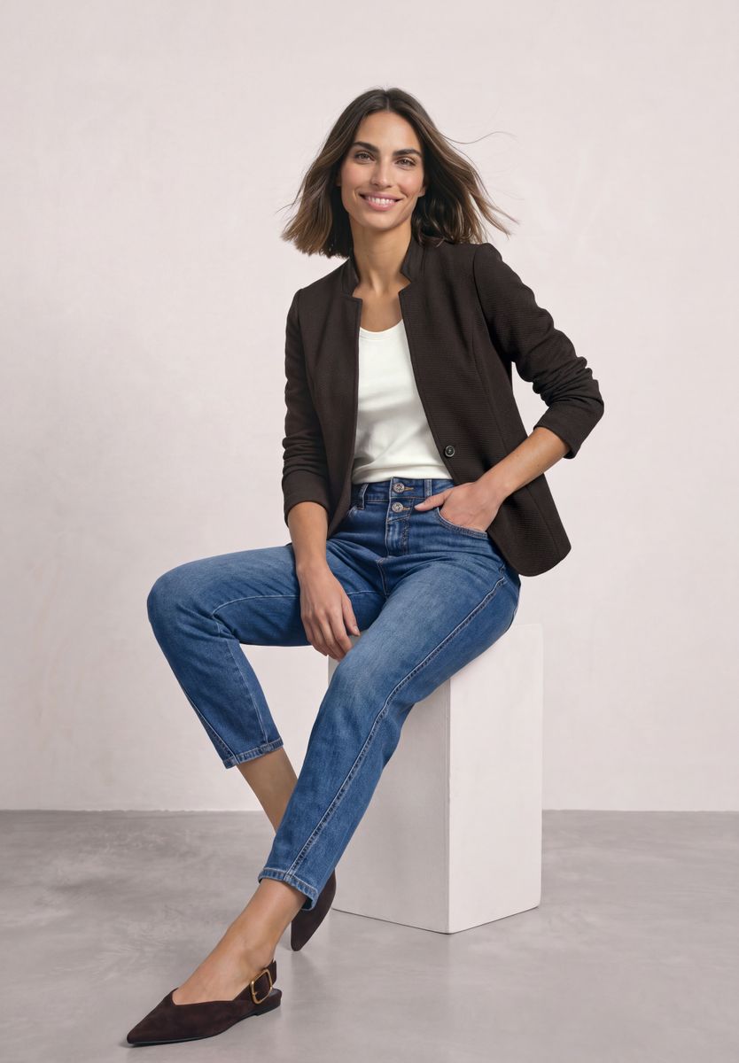 Blazer aus Jersey mit Struktur