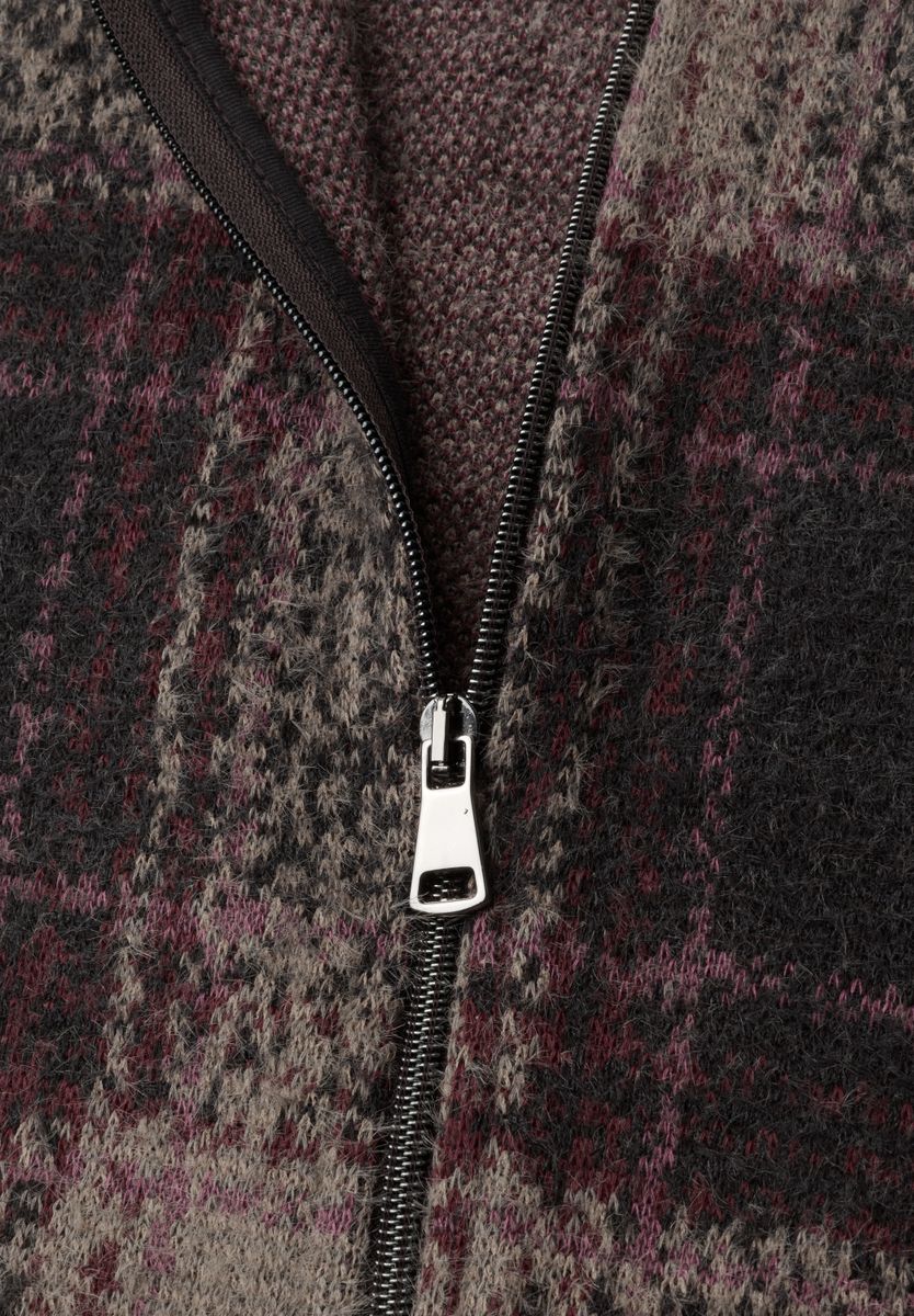 Langarm Blouson mit Karomuster