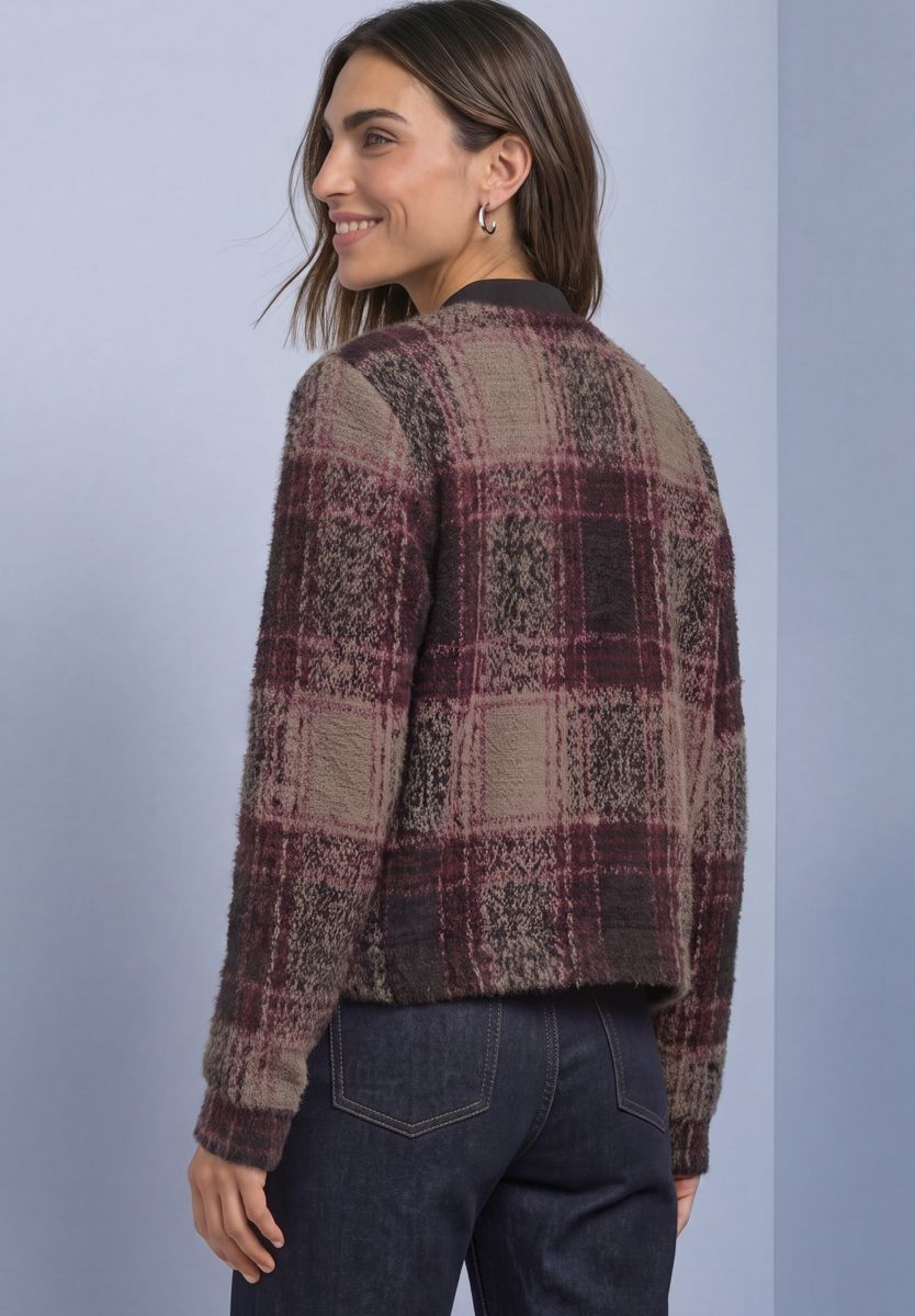 Langarm Blouson mit Karomuster