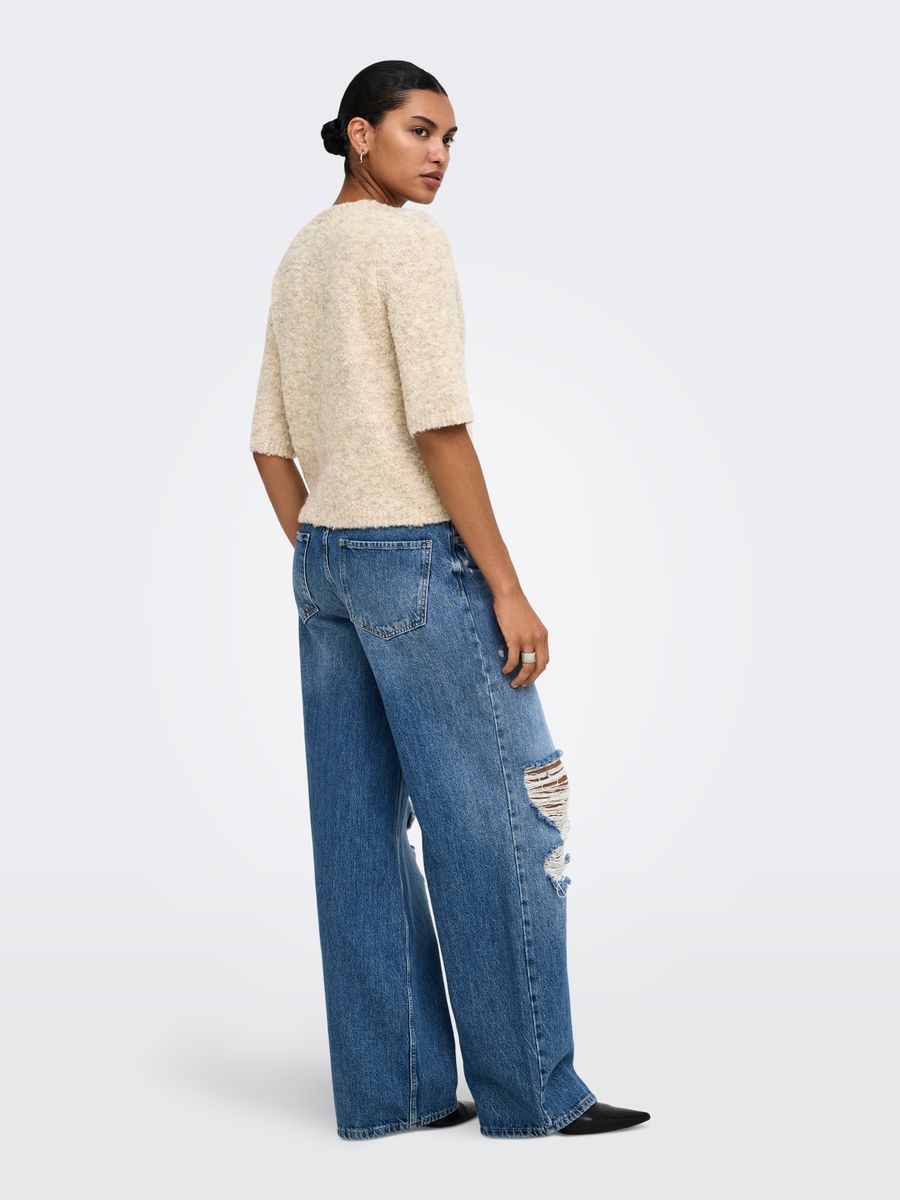 ONLBOUBLE SS V-NECK BUTTON CARDI KNT