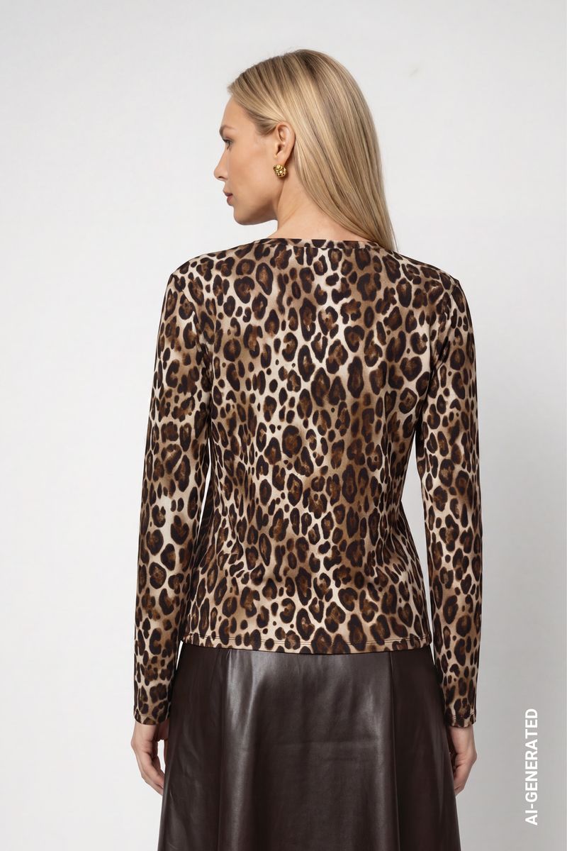 Langarmshirt mit Leomuster