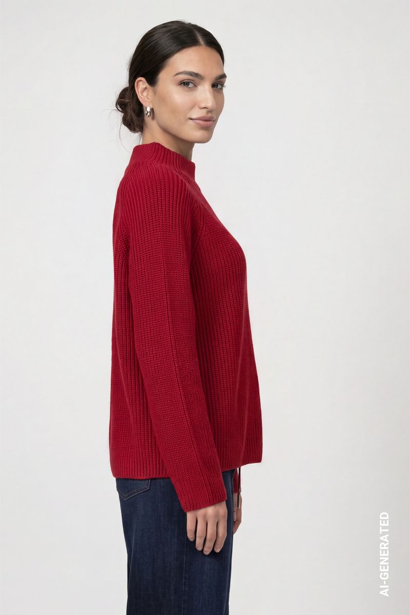 Strickpullover mit Stehkragen