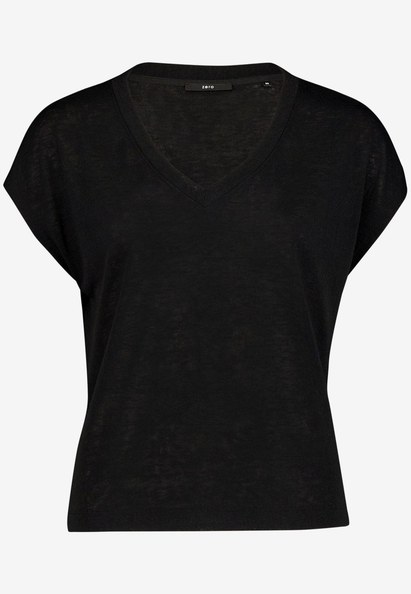 Basic-T-Shirt  mit V-Ausschnitt
