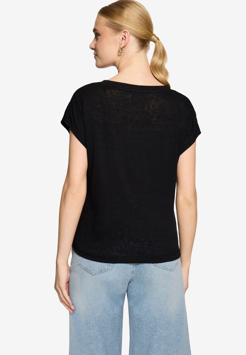 Basic-T-Shirt  mit V-Ausschnitt
