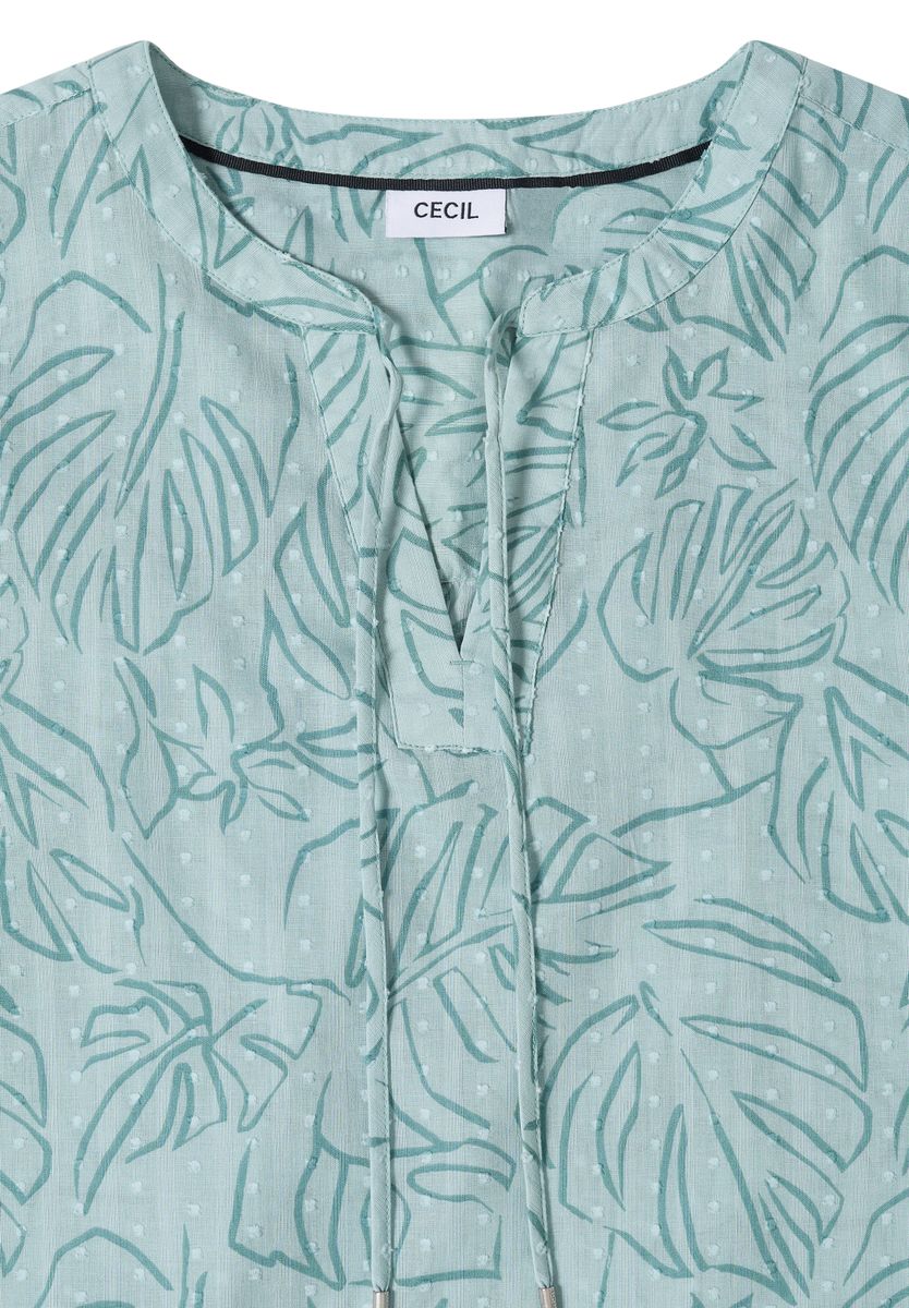 3/4-Arm Tunika mit Blätterprint