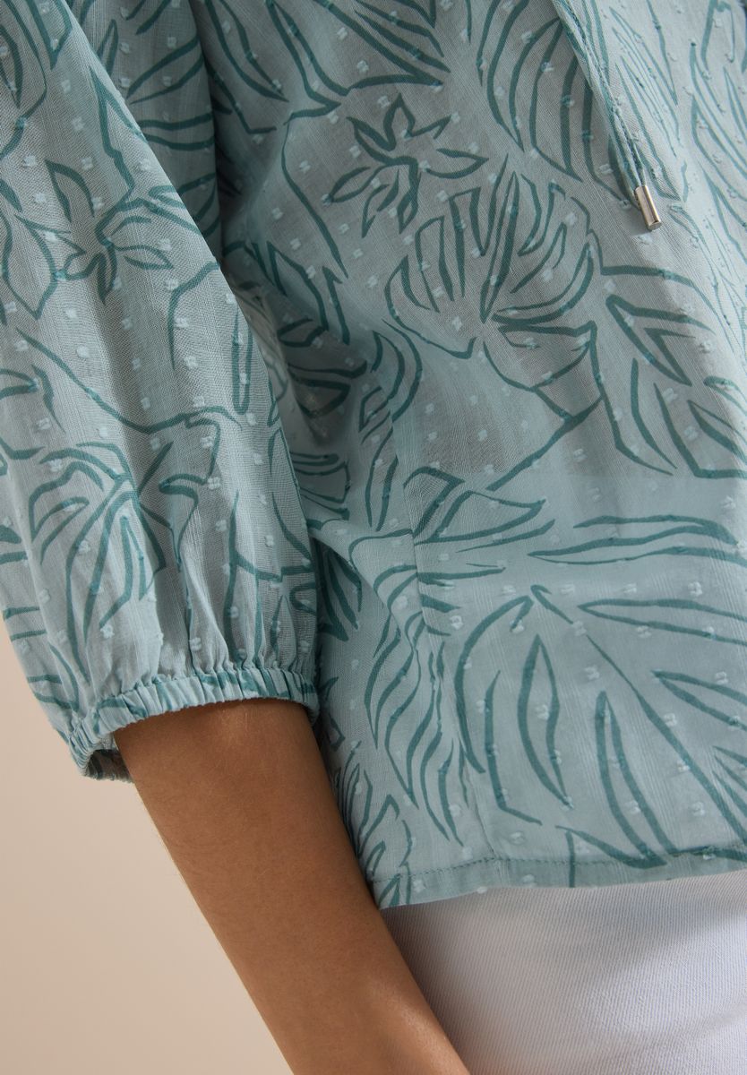 3/4-Arm Tunika mit Blätterprint